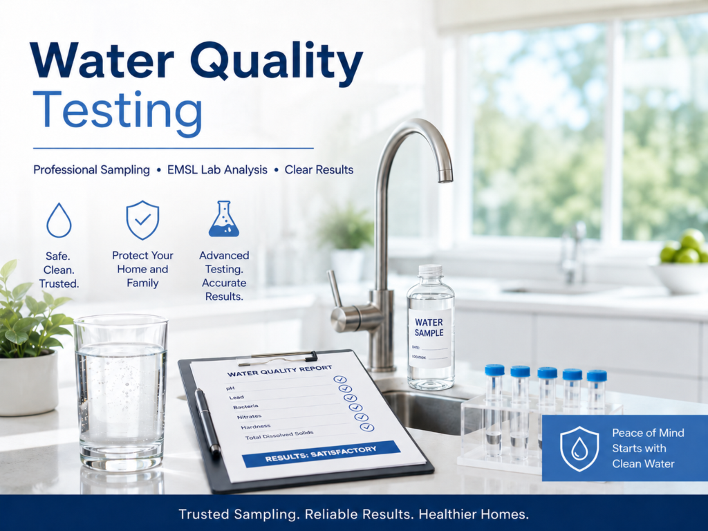 Water quality testing services in Middle Georgia using professional sampling and EMSL lab analysis for clear drinking water results.